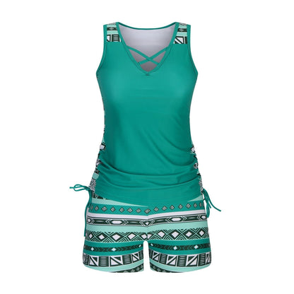 Women's Tummy Control Tankini Set with Shorts