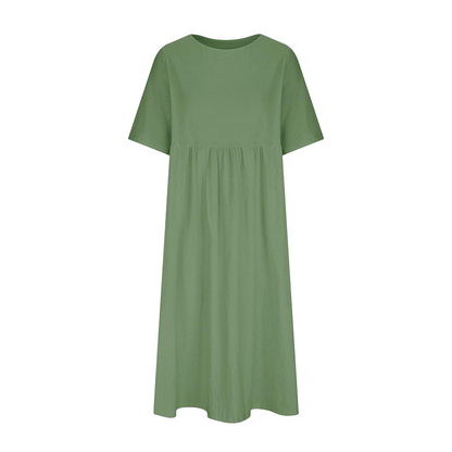 Summer New Cotton and Linen Casual Short Sleeve