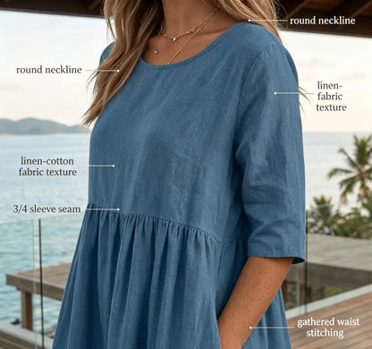 Summer New Cotton and Linen Casual Short Sleeve