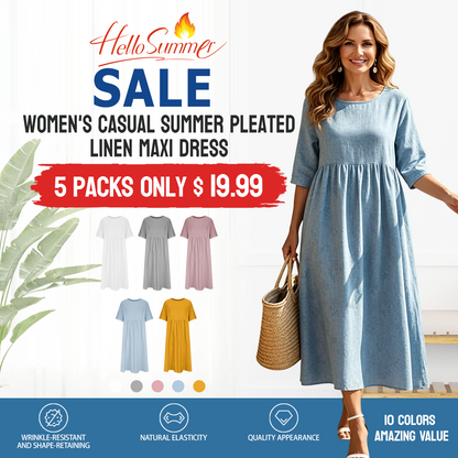 Summer New Cotton and Linen Casual Short Sleeve
