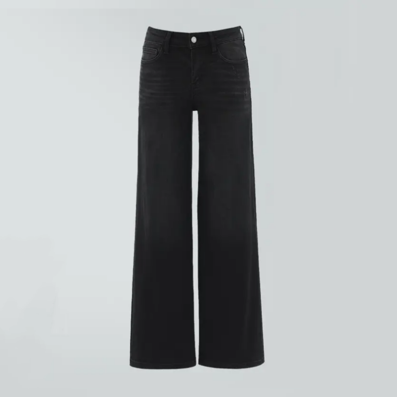 【Free Shipping】Rise Baggy Stretchy Wide Leg Jeans