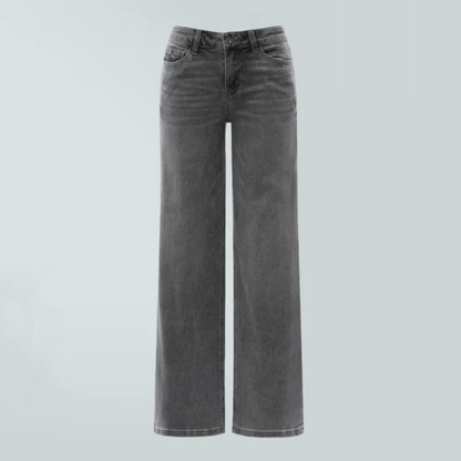 【Free Shipping】Rise Baggy Stretchy Wide Leg Jeans