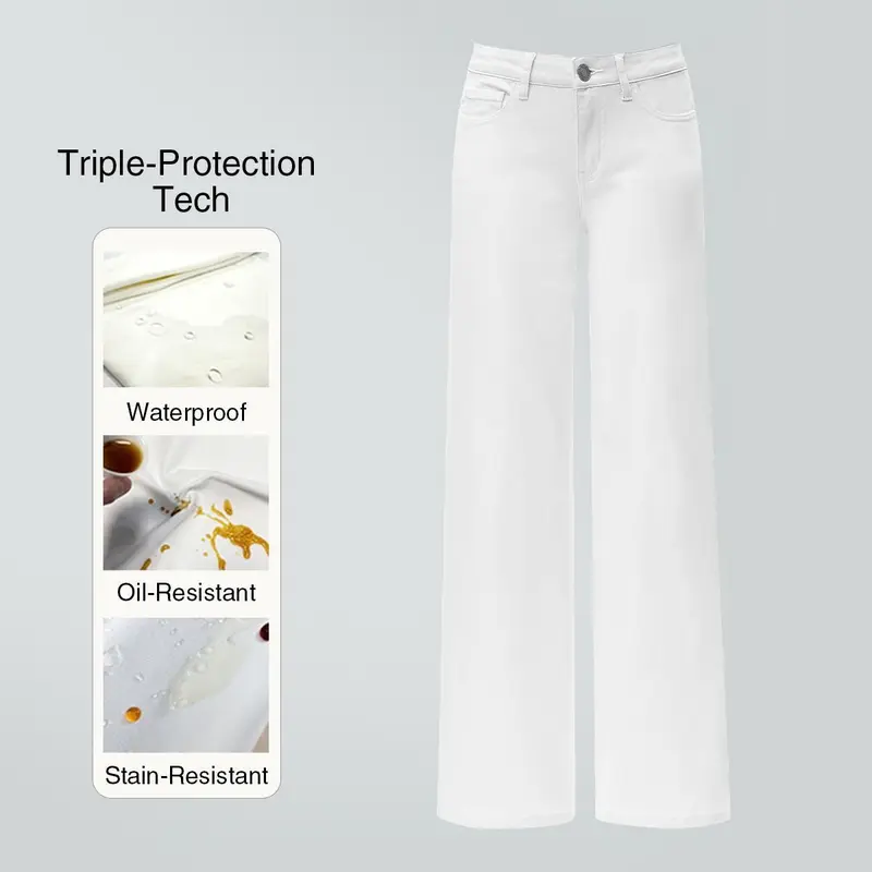 【Free Shipping】Rise Baggy Stretchy Wide Leg Jeans