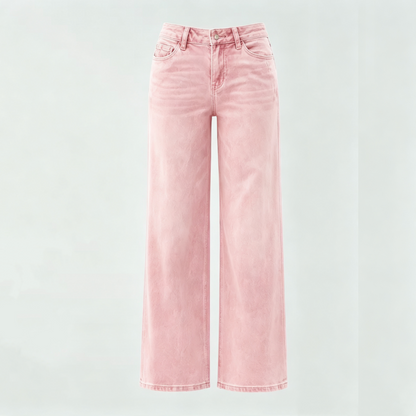 【Free Shipping】Rise Baggy Stretchy Wide Leg Jeans