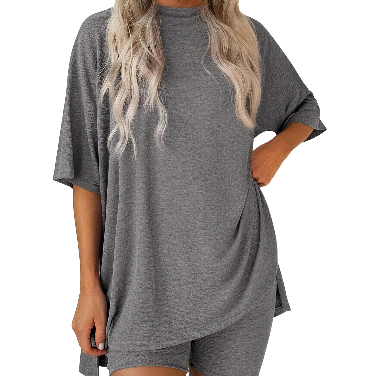 ✨ Women's Summer Lounge Set | Oversized Tee & Biker Shorts Set