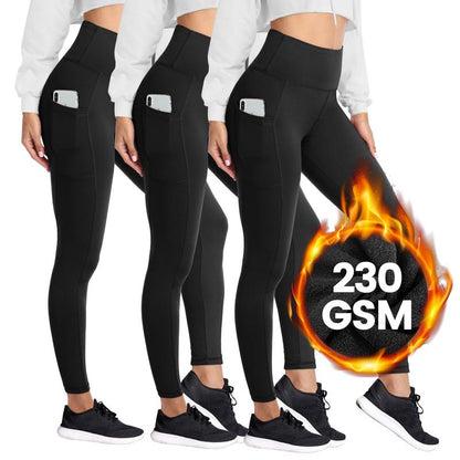 Women's High Waisted Fleece Lined Leggings with Pockets