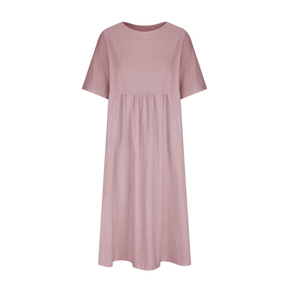 Summer New Cotton and Linen Casual Short Sleeve