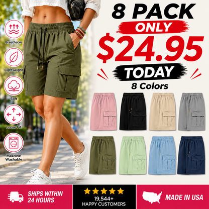 Women’s outdoor cargo shorts—multi-pocket design