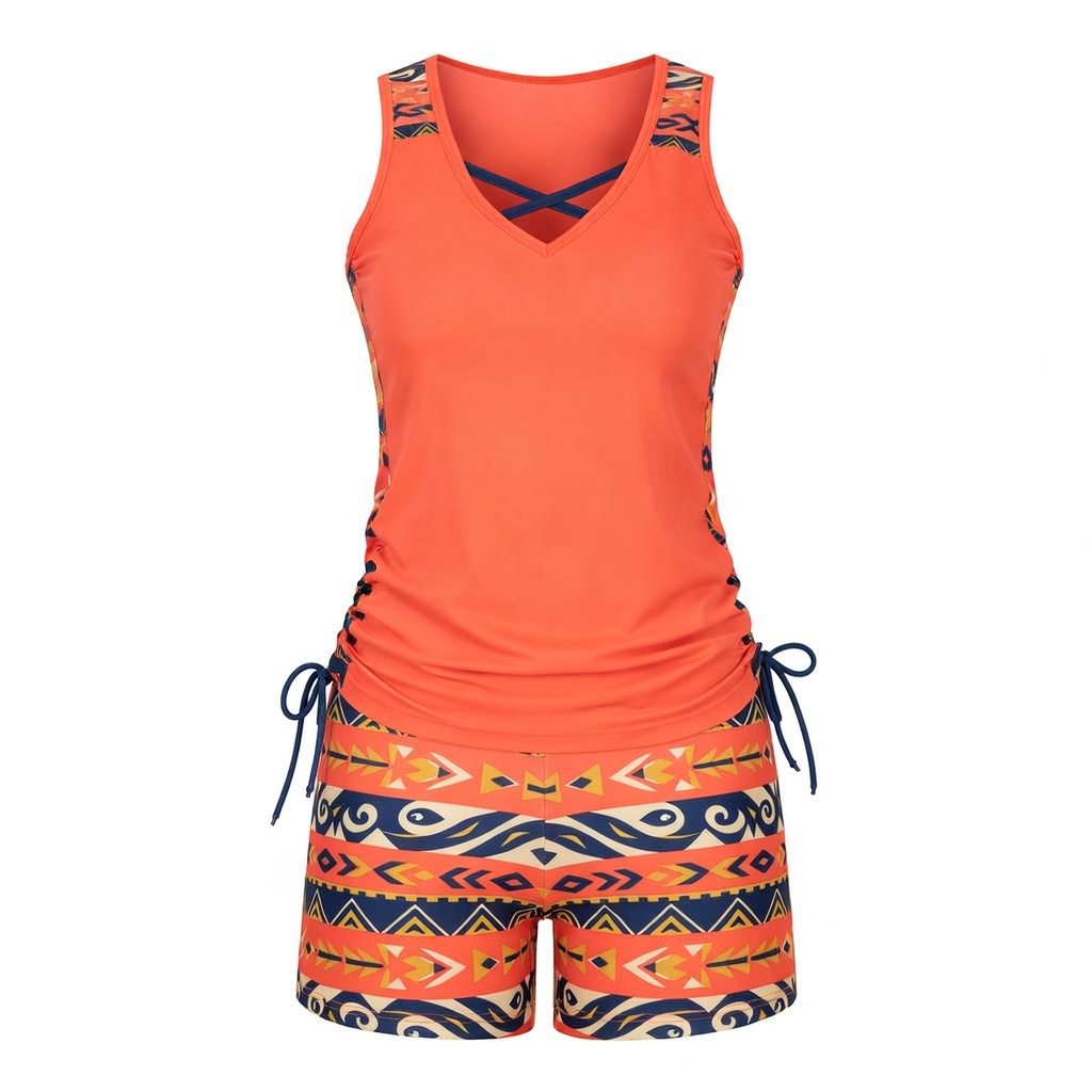 Women's Tummy Control Tankini Set with Shorts