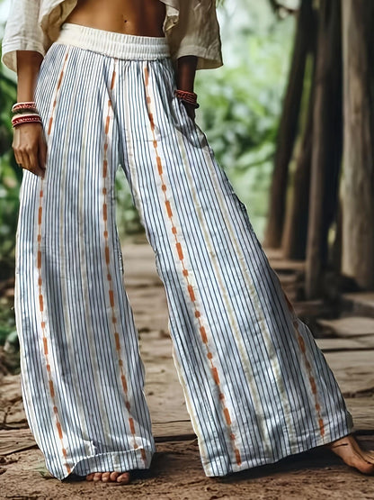 【LAST DAY SALE】Women's Casual Bohemian Style Floral Print Wide-Leg Pants