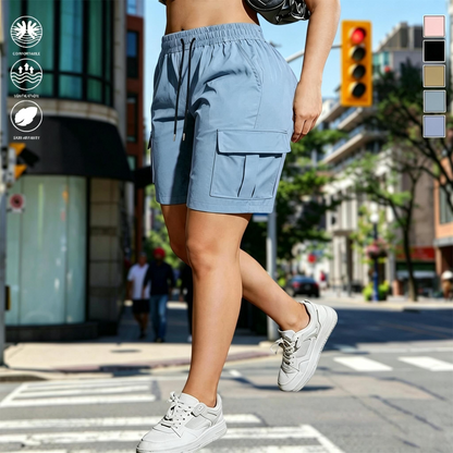 Women’s outdoor cargo shorts—multi-pocket design
