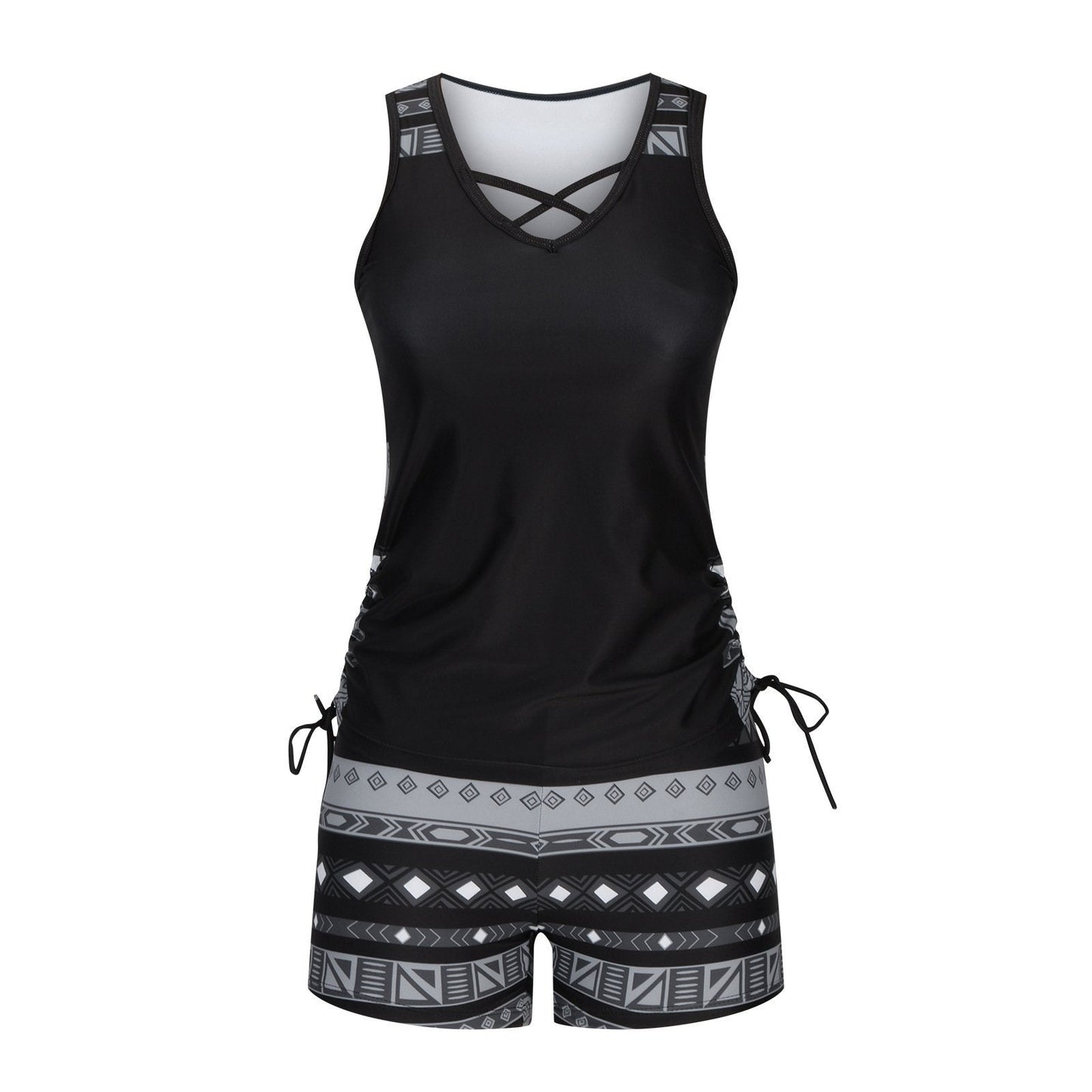 Women's Tummy Control Tankini Set with Shorts