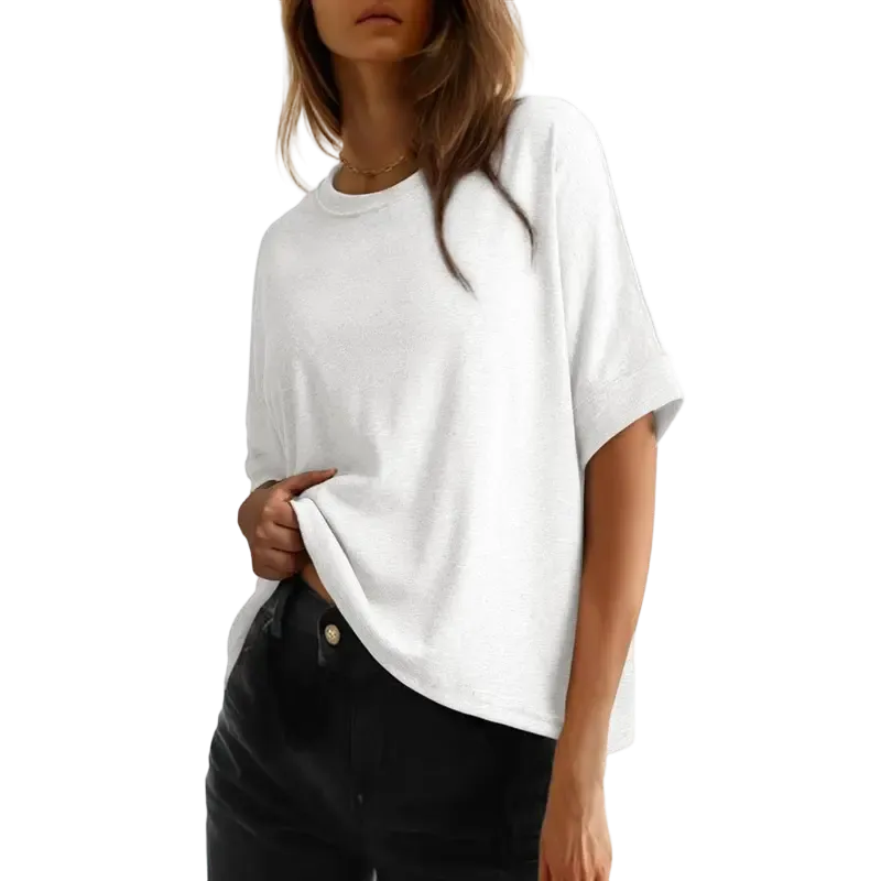 2026 New Women's Loose Fit Plus Size Basic T-Shirt